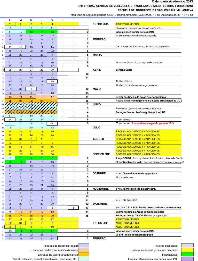 Calendario 2013