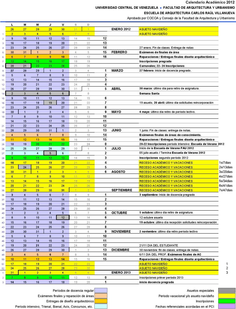 Calendario 2012